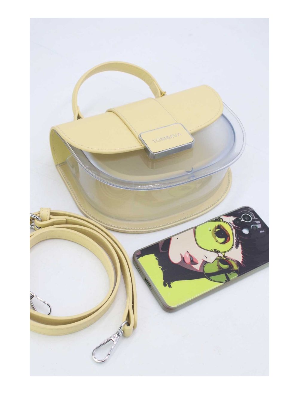 tom&eva Petit Sac à Main Transparent 24P-6063-Jaune