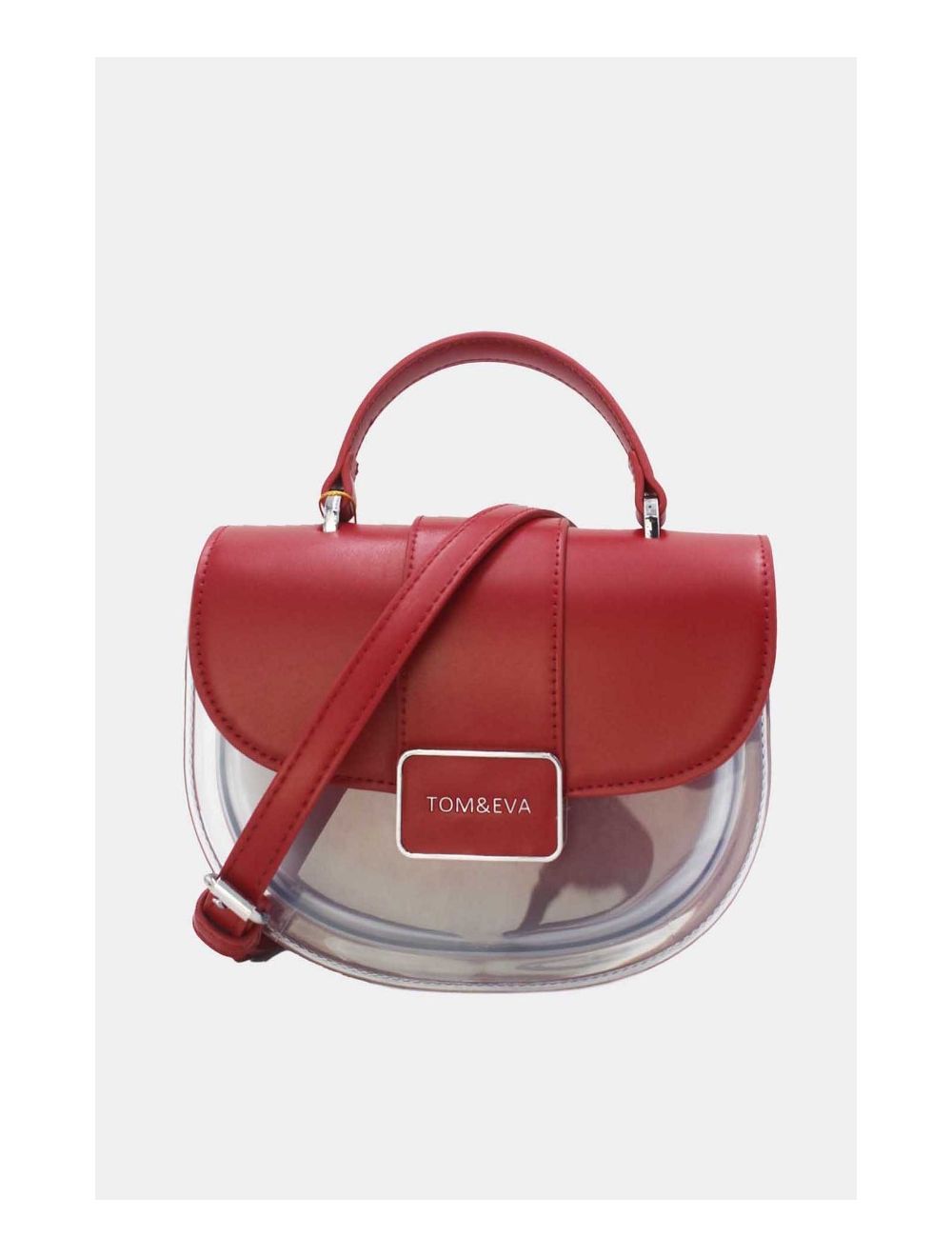 tom&eva Petit Sac à Main Transparent 24P-6063-Rouge
