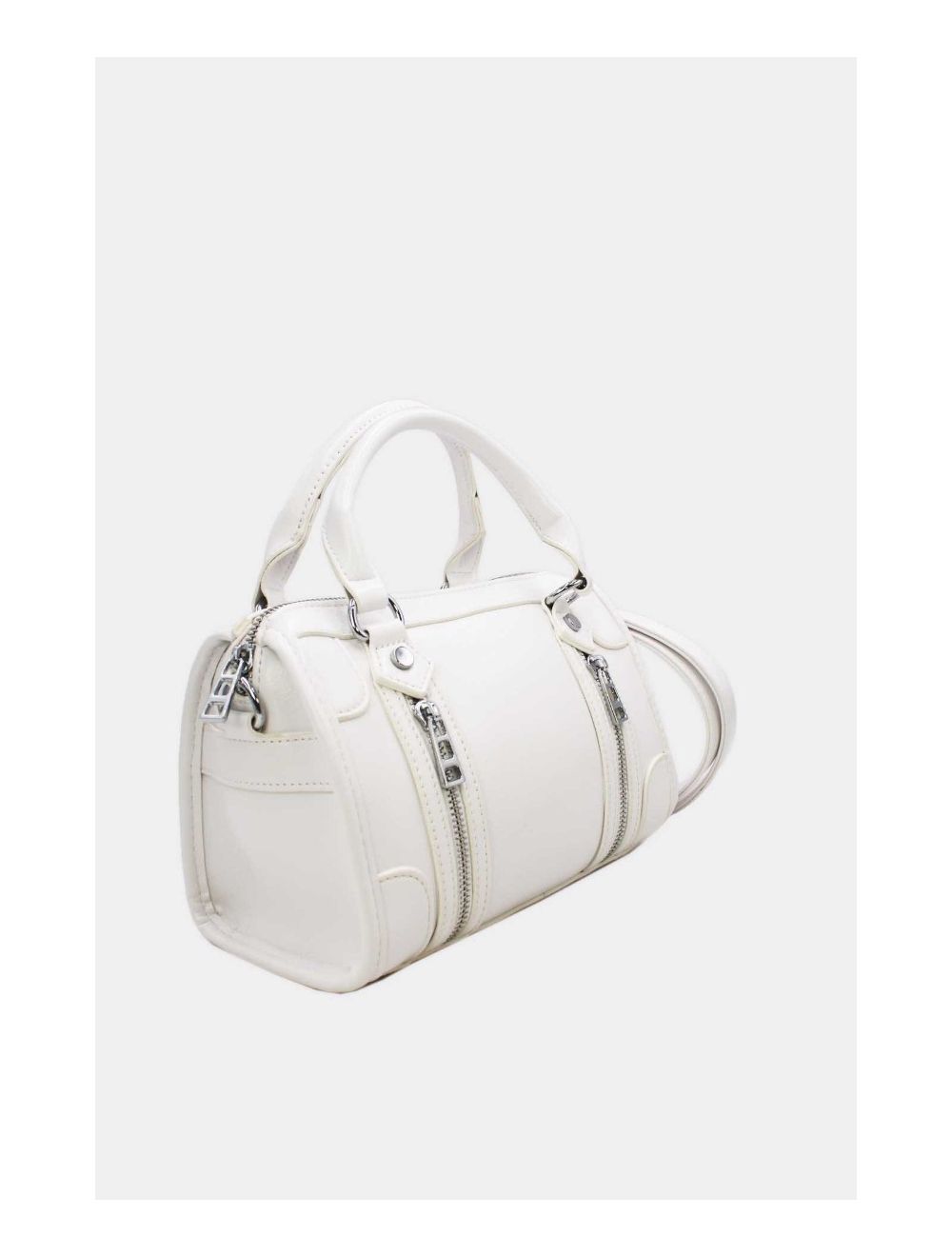 Tom&eva Petit Sac Bowling Femme Zips Décoratifs 24B-5963-Blanc