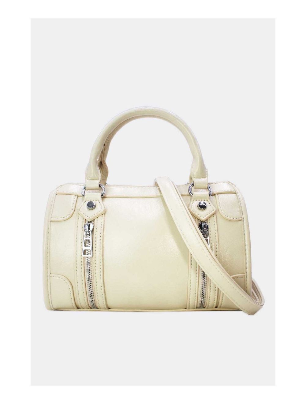 Tom&eva Petit Sac Bowling Femme Zips Décoratifs 24B-5963-Beige