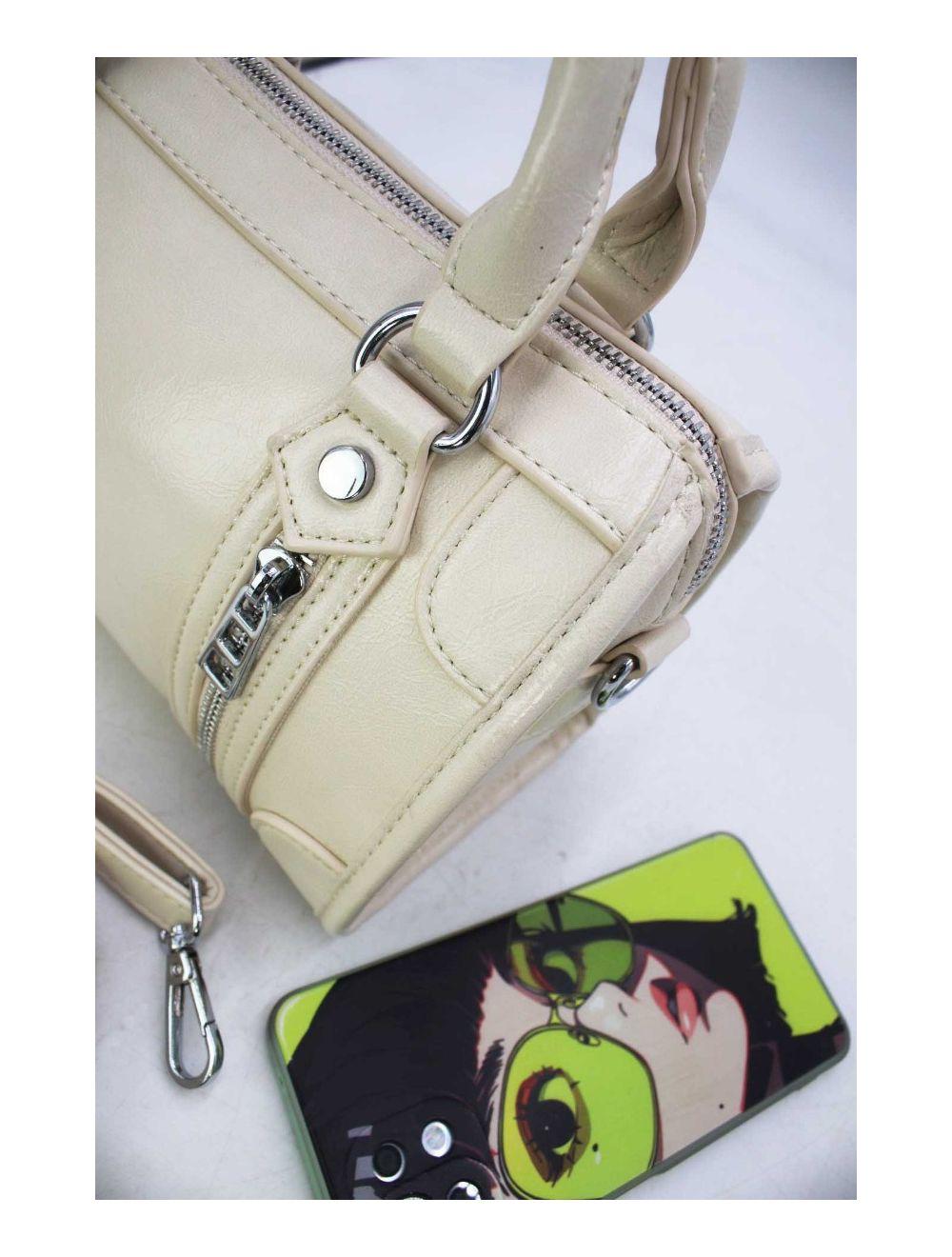 tom&eva Petit Sac Bowling Femme Zips Décoratifs 24B-5963-Beige