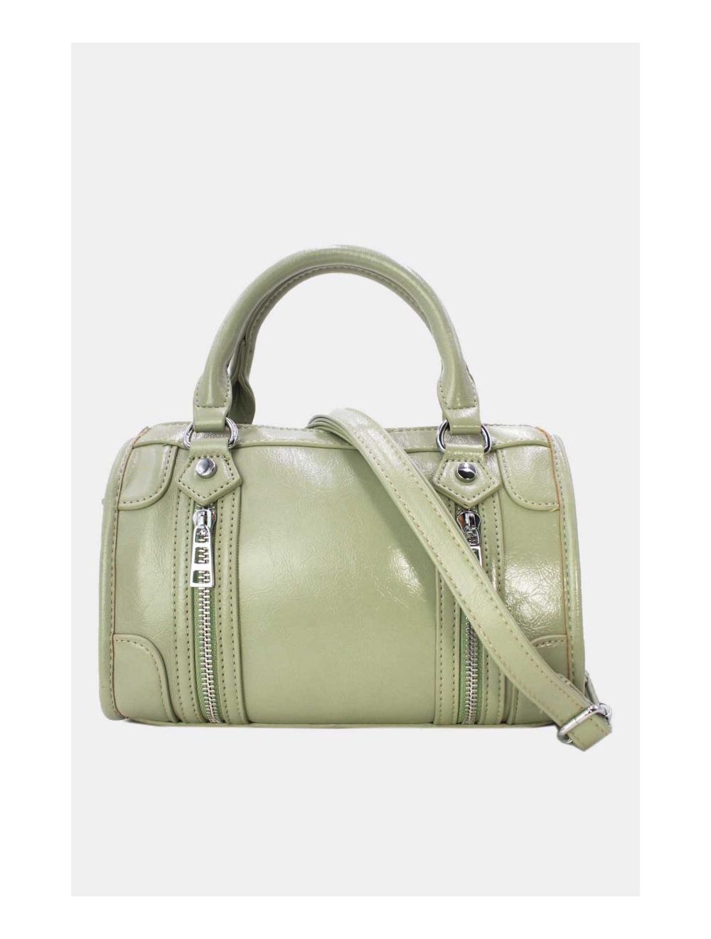 Tom&eva Petit Sac Bowling Femme Zips Décoratifs 24B-5963-Gris