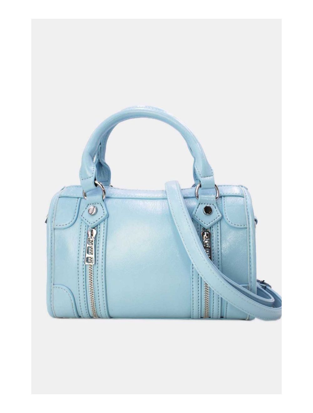 Tom&eva Petit Sac Bowling Femme Zips Décoratifs 24B-5963-L.Bleu