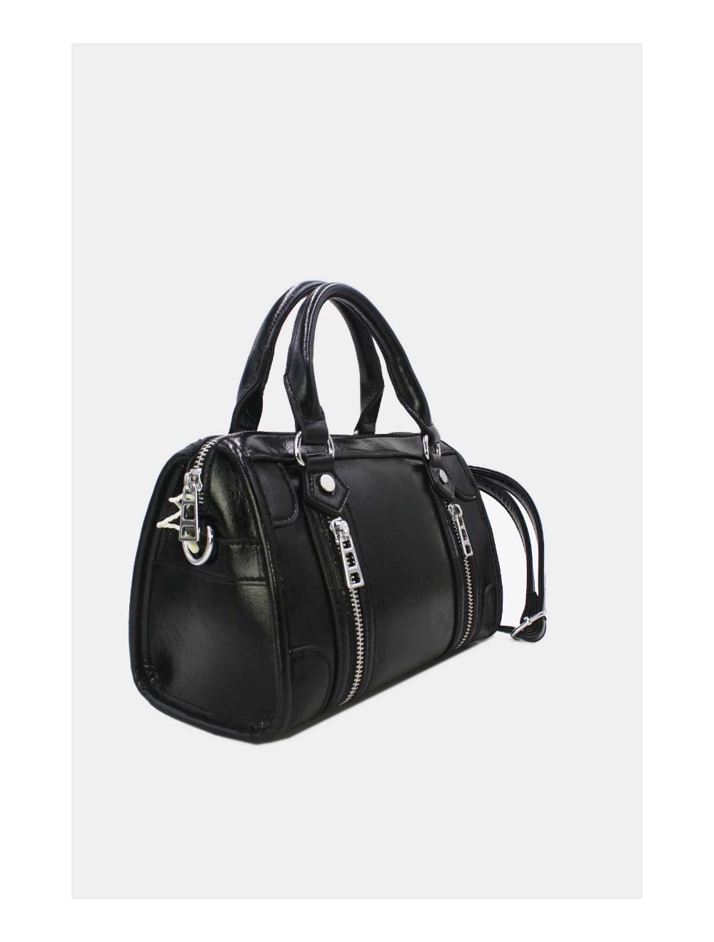 Tom&eva Petit Sac Bowling Femme Zips Décoratifs 24B-5963-Noir