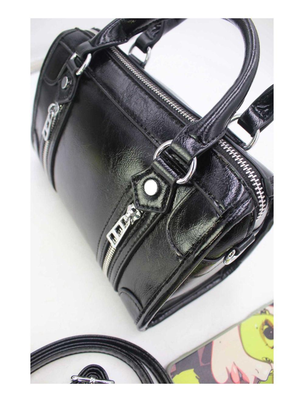 tom&eva Petit Sac Bowling Femme Zips Décoratifs 24B-5963-Noir