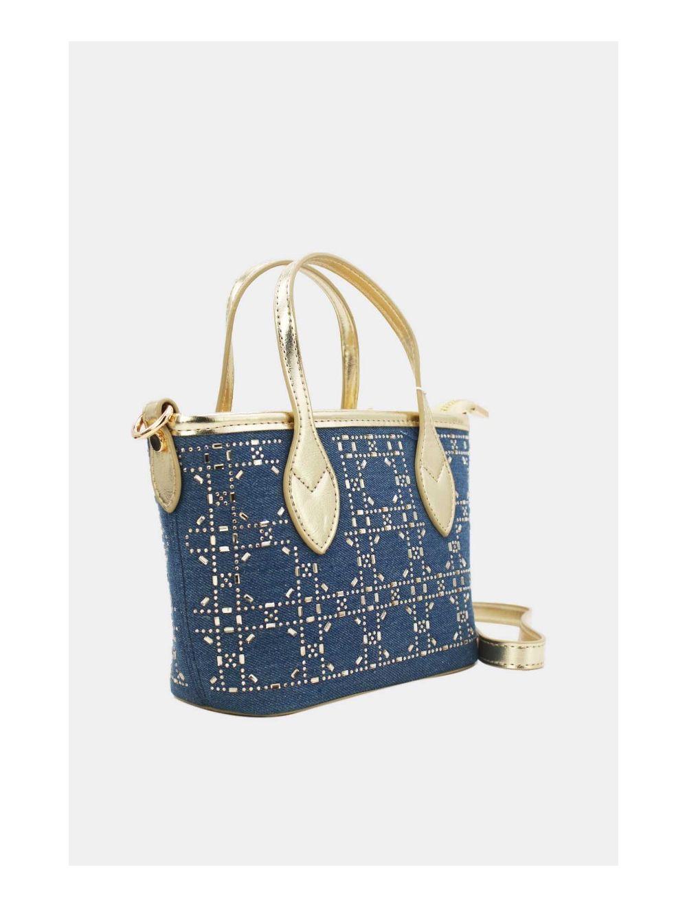 Tom&eva Petit Sac Cabas En Jean 23P-5994-D.Blue/Gold