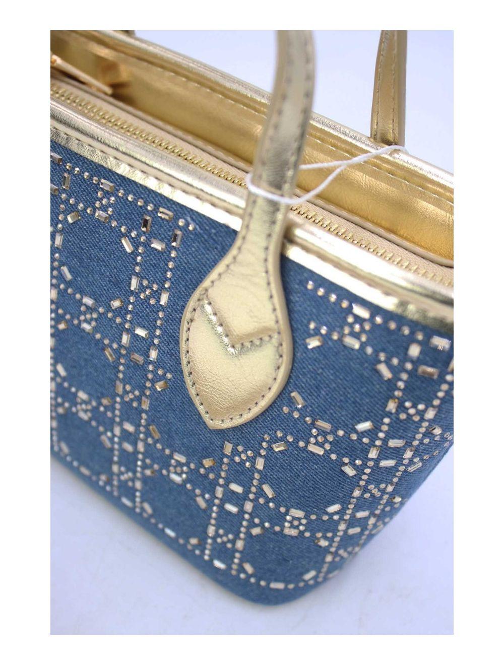 tom&eva Petit Sac Cabas En Jean 23P-5994-D.Blue/Gold