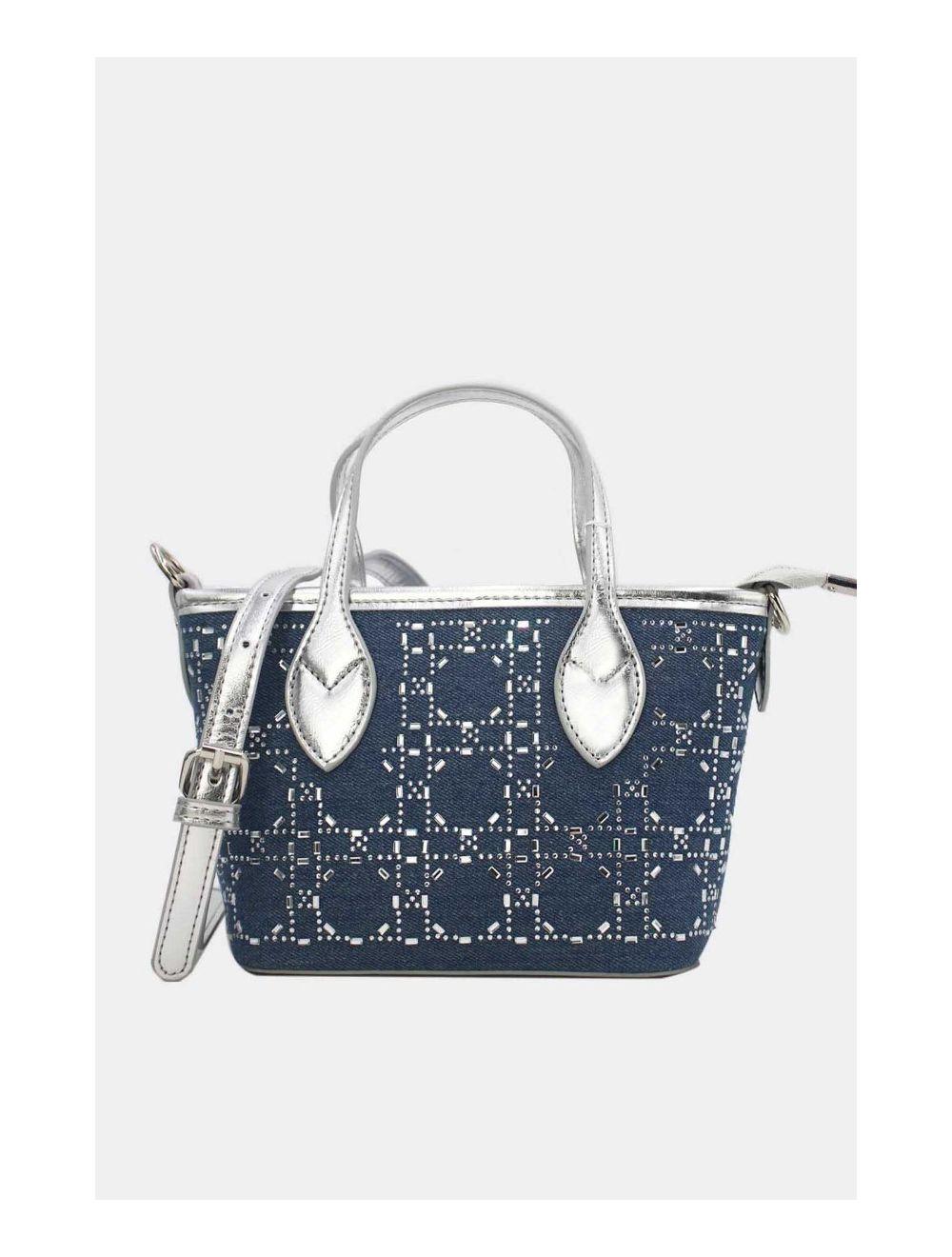 tom&eva Petit Sac Cabas En Jean 23P-5994-D.Blue/Silver