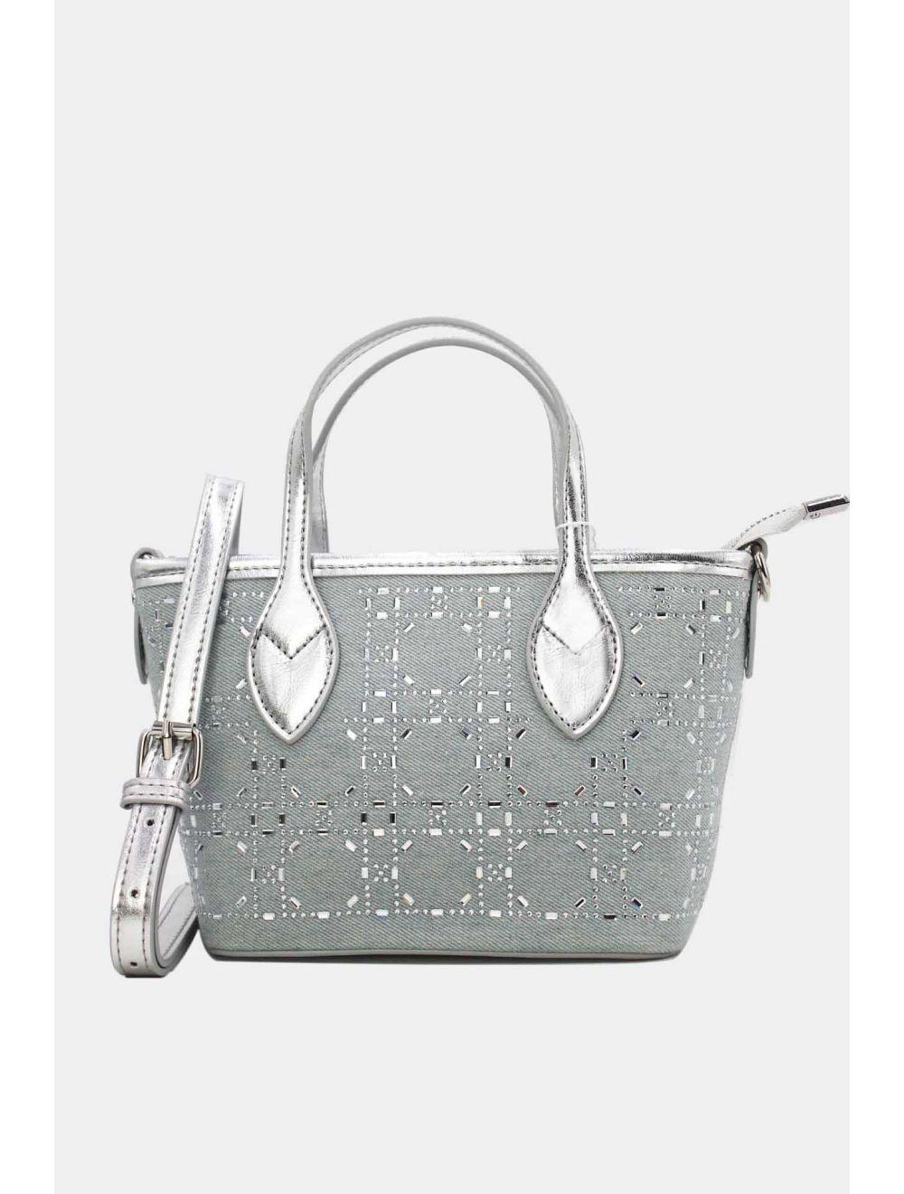 Tom&eva Petit Sac Cabas En Jean 23P-5994-L.Blue/Silver