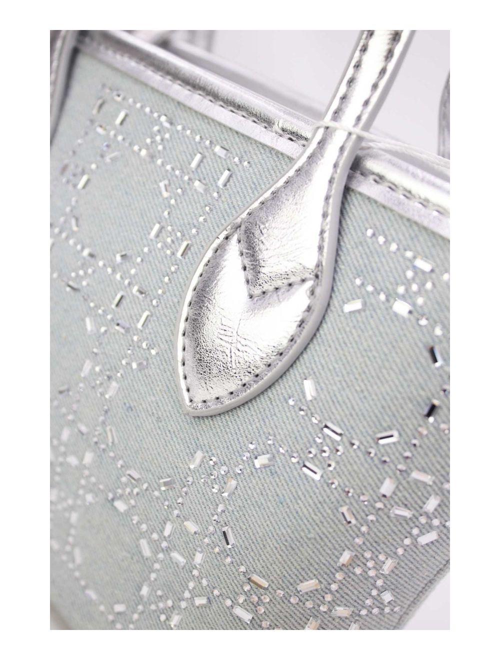 tom&eva Petit Sac Cabas En Jean 23P-5994-L.Blue/Silver