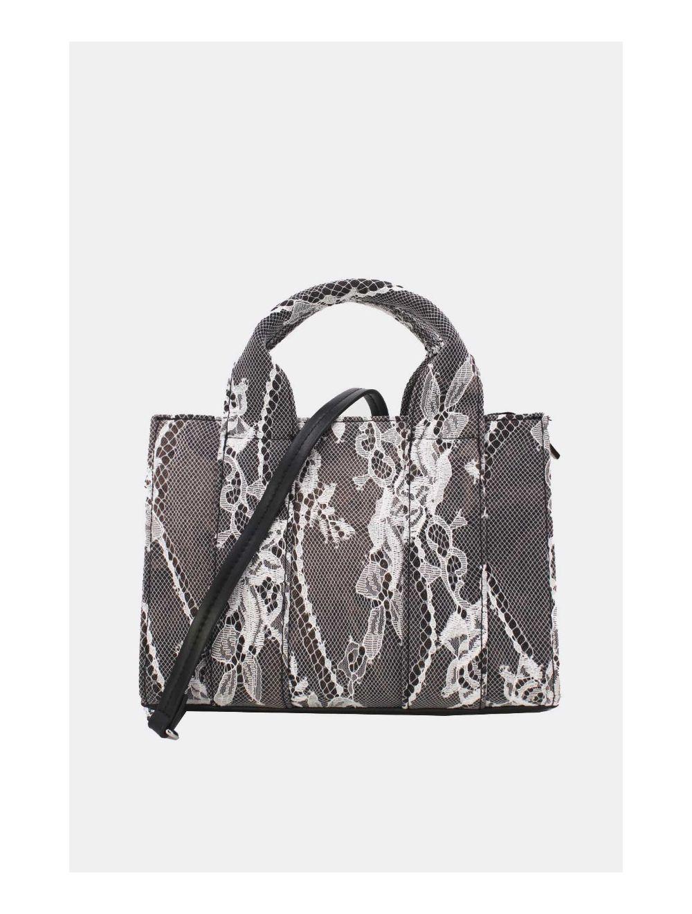 Tom&eva Petit Sac Cabas Jeans En Dentelle 24P-5877-Lace/Black