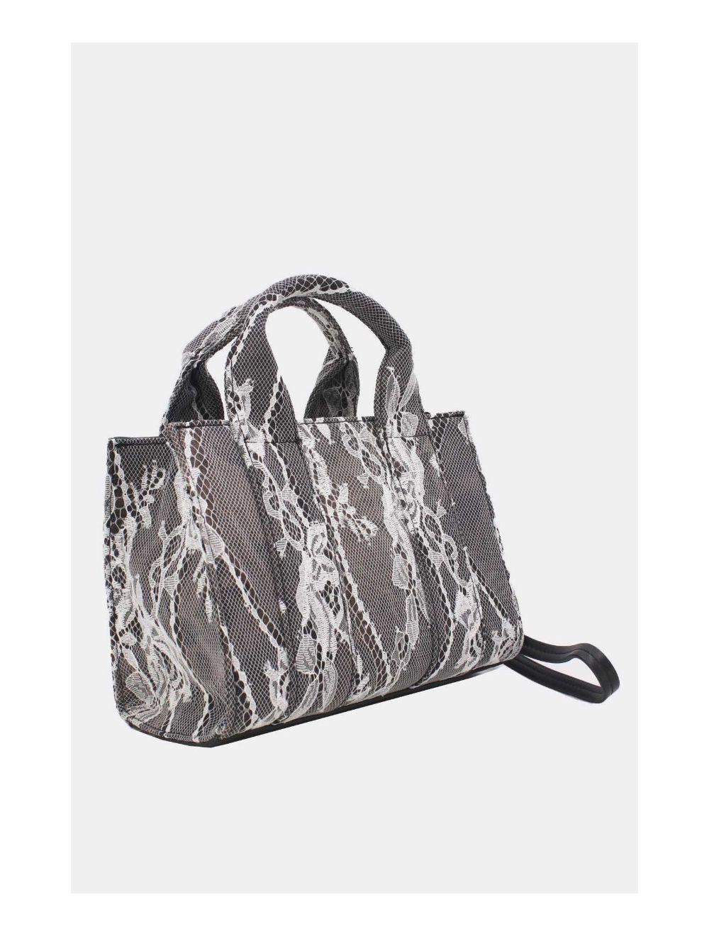 Tom&eva Petit Sac Cabas Jeans En Dentelle 24P-5877-Lace/Black