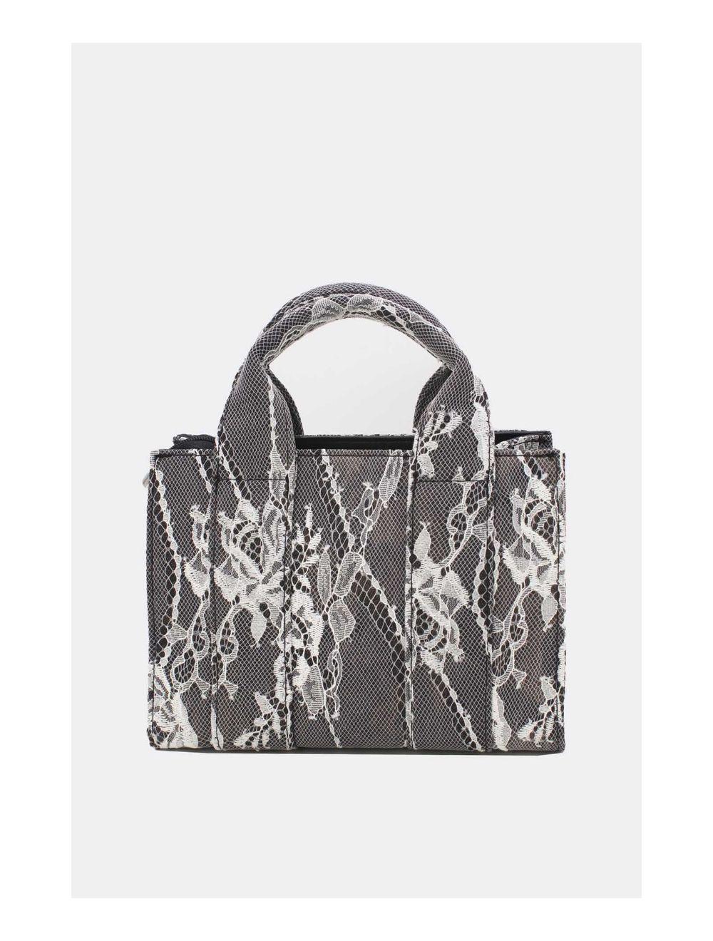 Tom&eva Petit Sac Cabas Jeans En Dentelle 24P-5877-Lace/Black