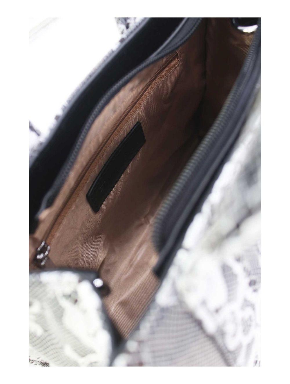 tom&eva Petit Sac Cabas Jeans En Dentelle 24P-5877-Lace/Black