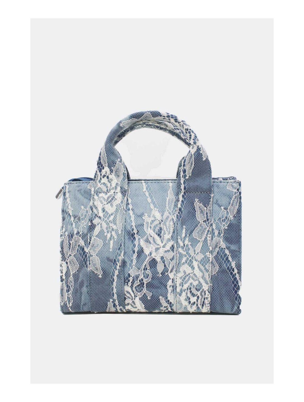 Tom&eva Petit Sac Cabas Jeans En Dentelle 24P-5877-Lace/D.Blue