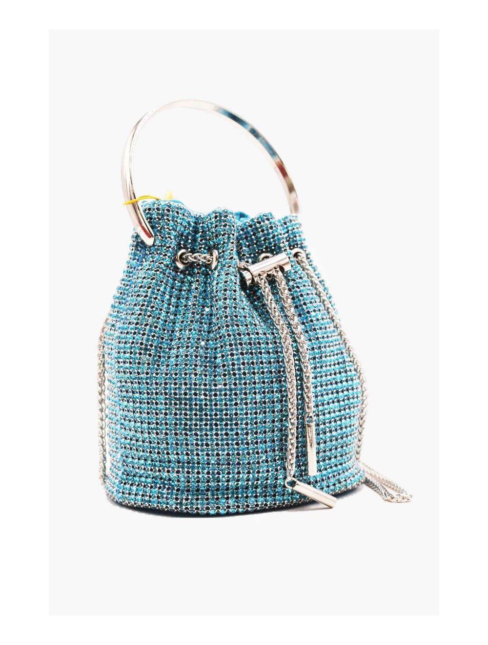 Tom&eva Petit Sac Seau Soirée Avec Strasse -22P-5505-Bleu