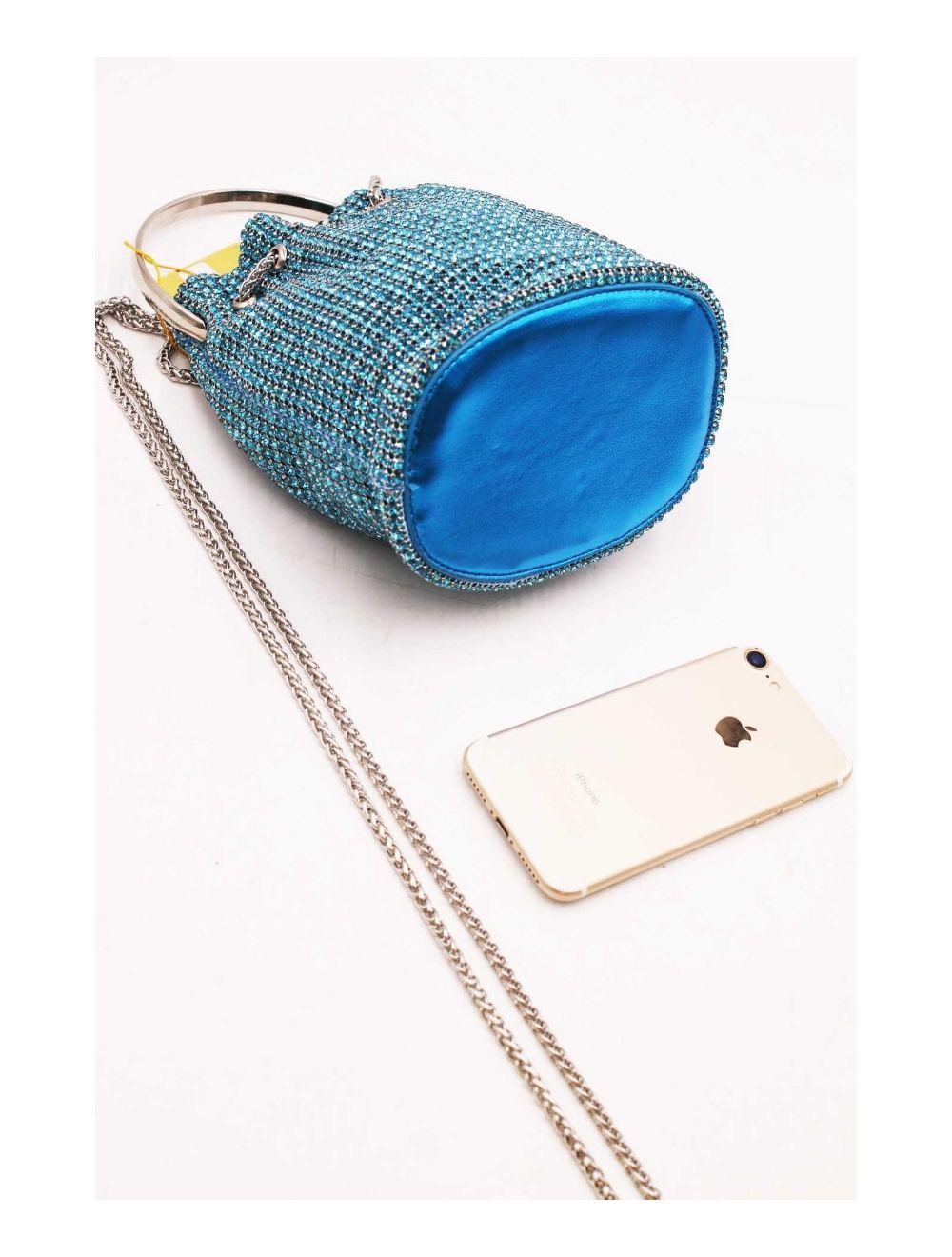 Tom&eva Petit Sac Seau Soirée Avec Strasse -22P-5505-Bleu