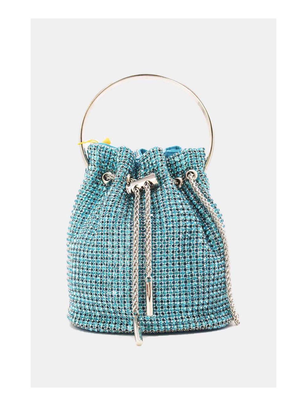 tom&eva Petit Sac Seau Soirée Avec Strasse -22P-5505-Bleu