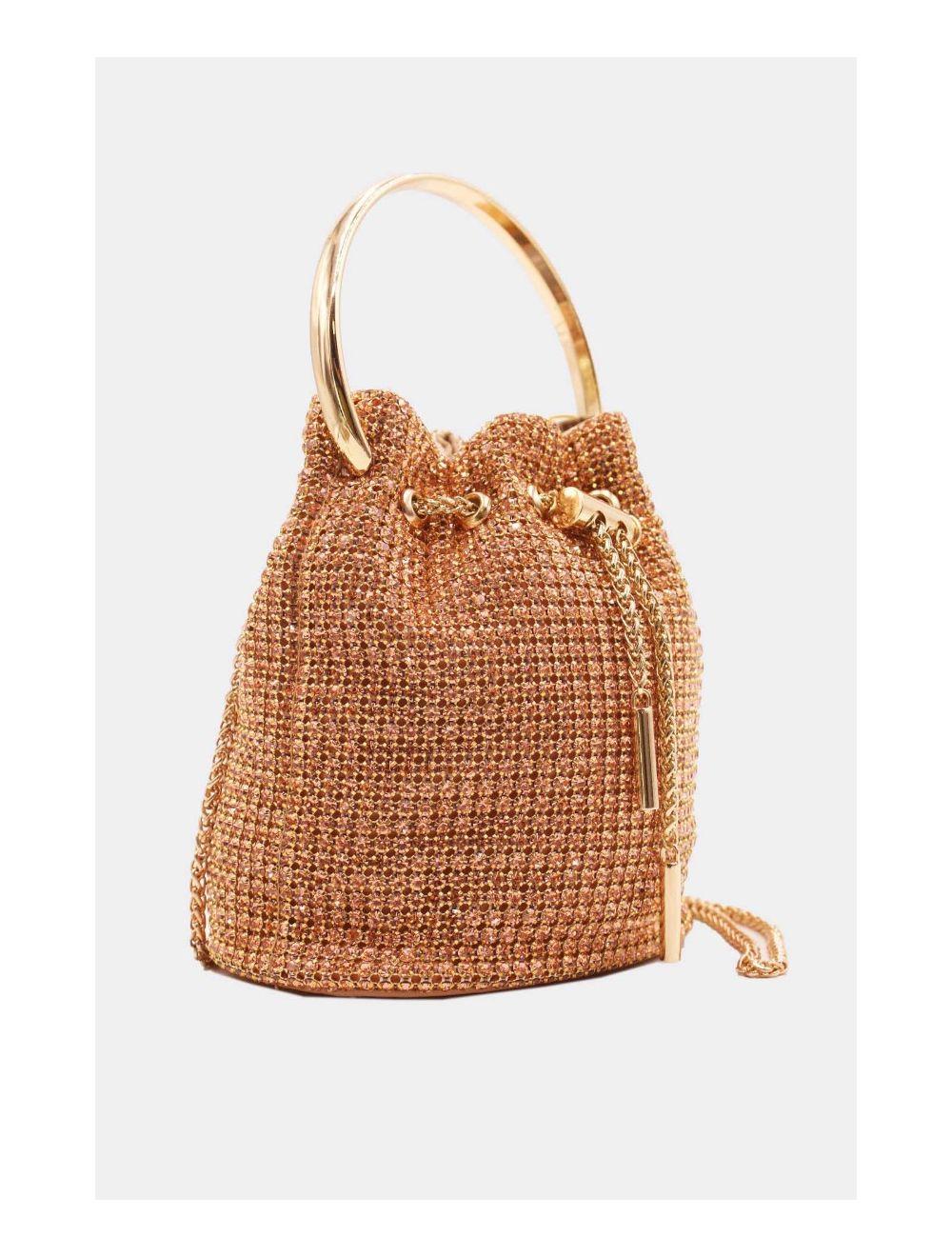 Tom&eva Petit Sac Seau Soirée Avec Strasse -22P-5505-Champagne
