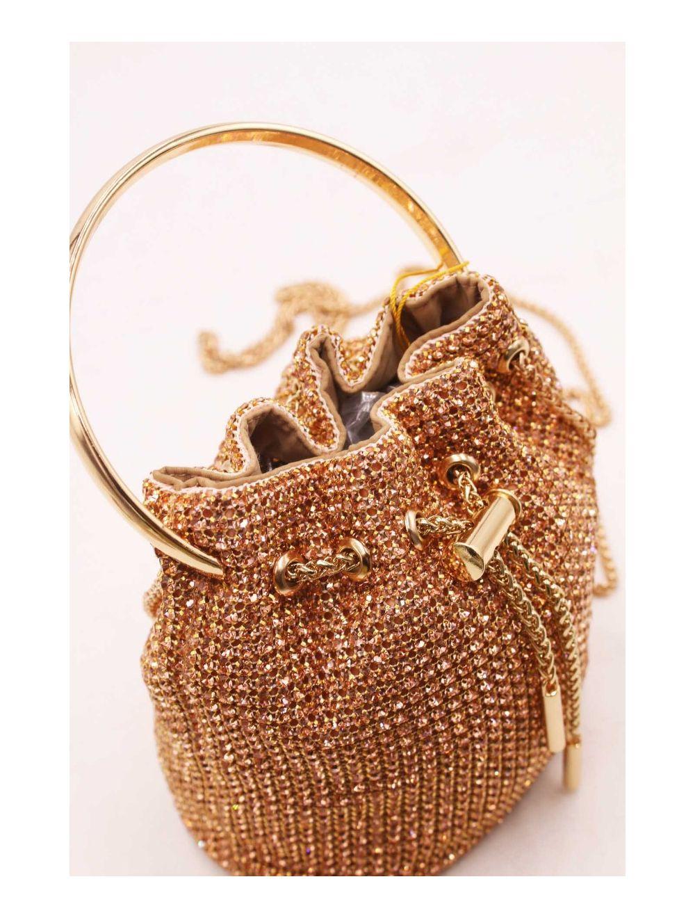 Tom&eva Petit Sac Seau Soirée Avec Strasse -22P-5505-Champagne