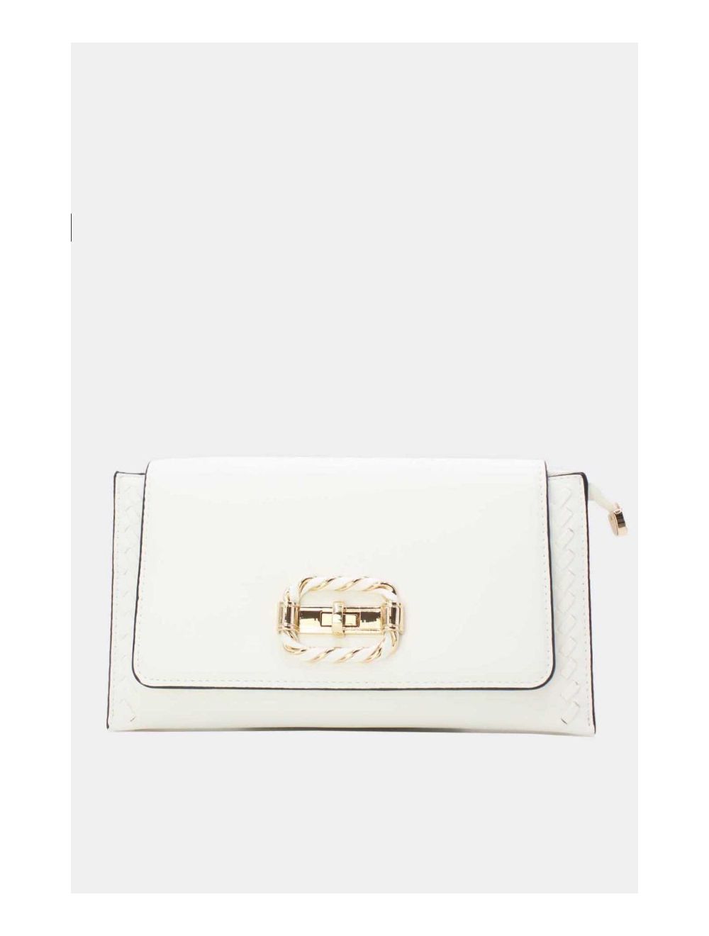 Tom&eva Pochette Bandoulière à Boucle Doré 24P-5906-Blanc