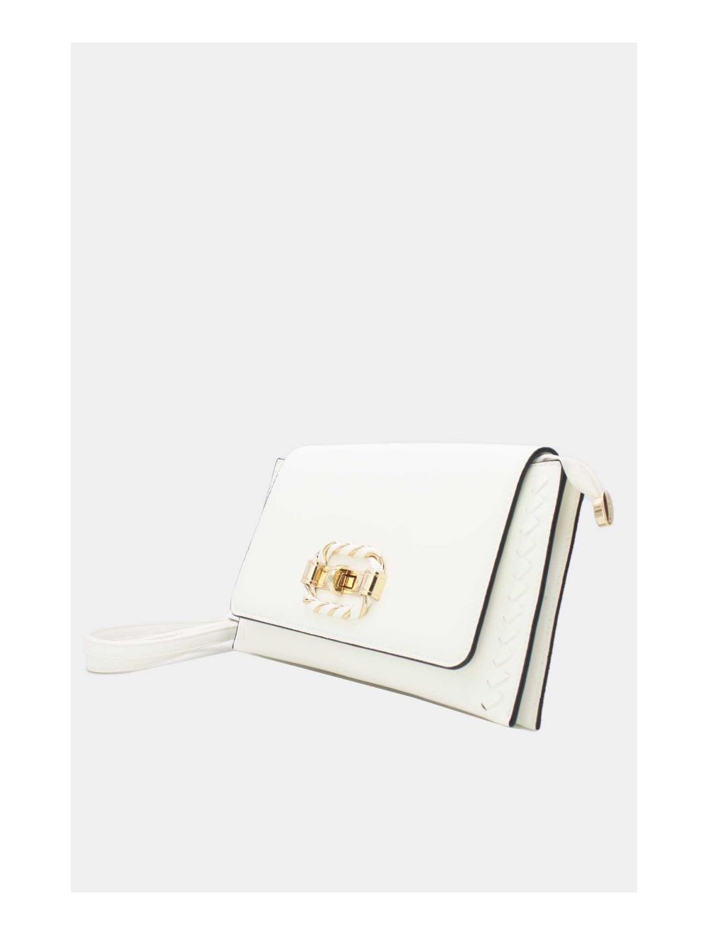 Tom&eva Pochette Bandoulière à Boucle Doré 24P-5906-Blanc