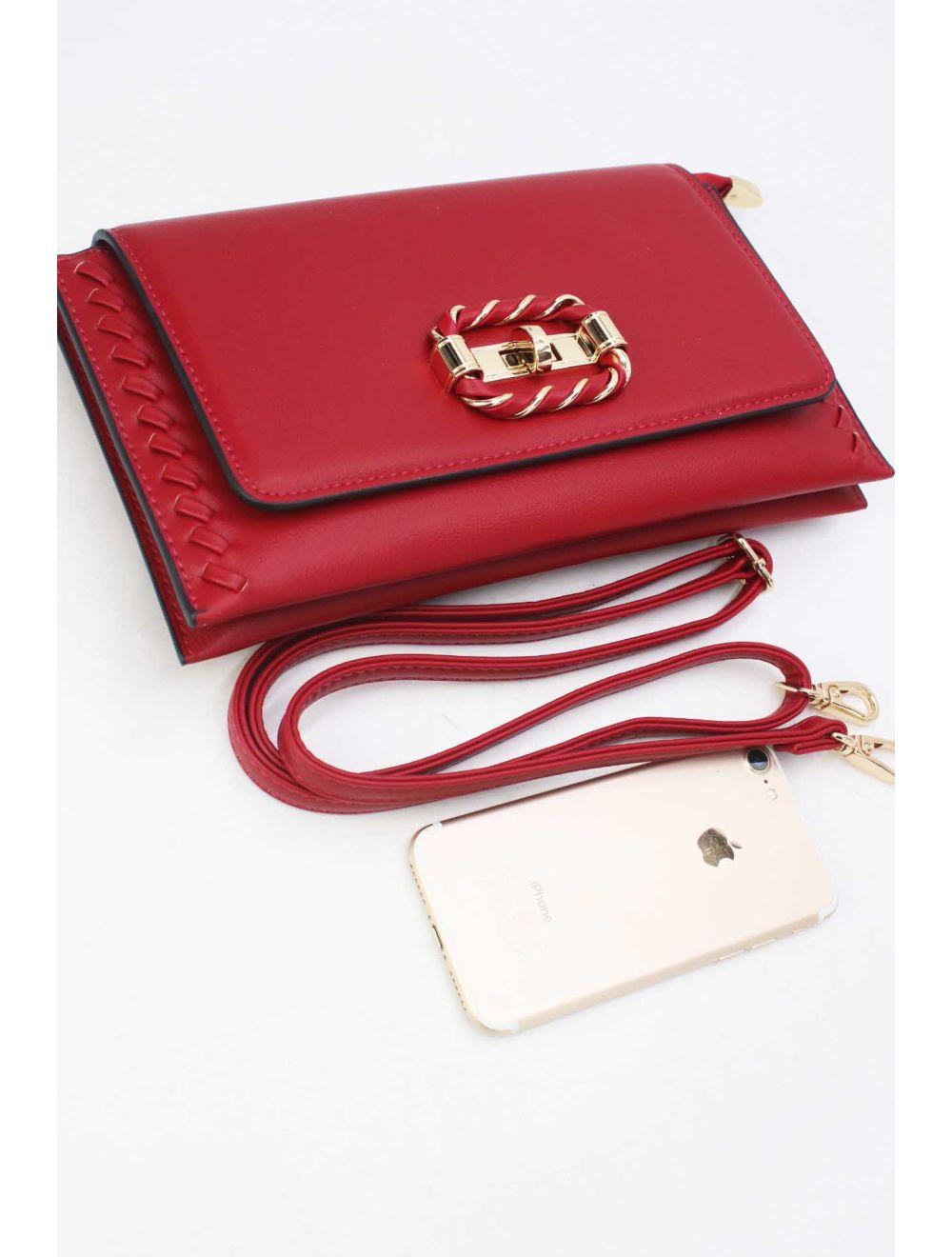 tom&eva Pochette Bandoulière à Boucle Doré 24P-5906-Rouge