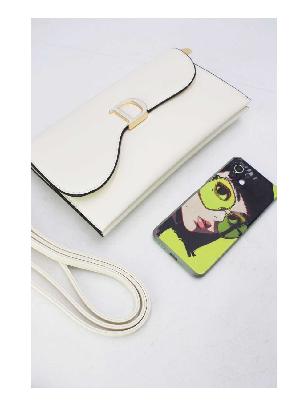 Tom&eva Pochette Bandoulière à Rabat Asymétrique 24P-5982-Blanc