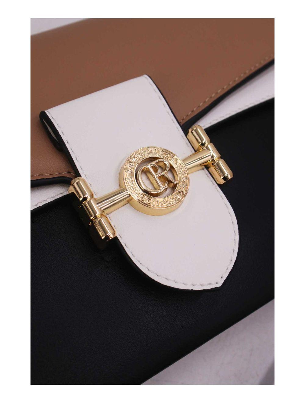 tom&eva Pochette Bandoulière à Rabat Chic 24P-5908-Black/Apricot