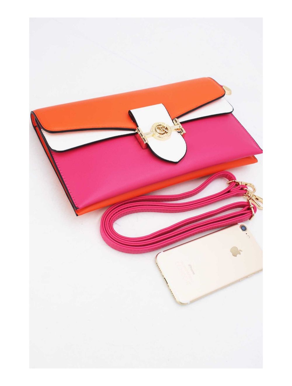tom&eva Pochette Bandoulière à Rabat Chic 24P-5908-Rose/Orange