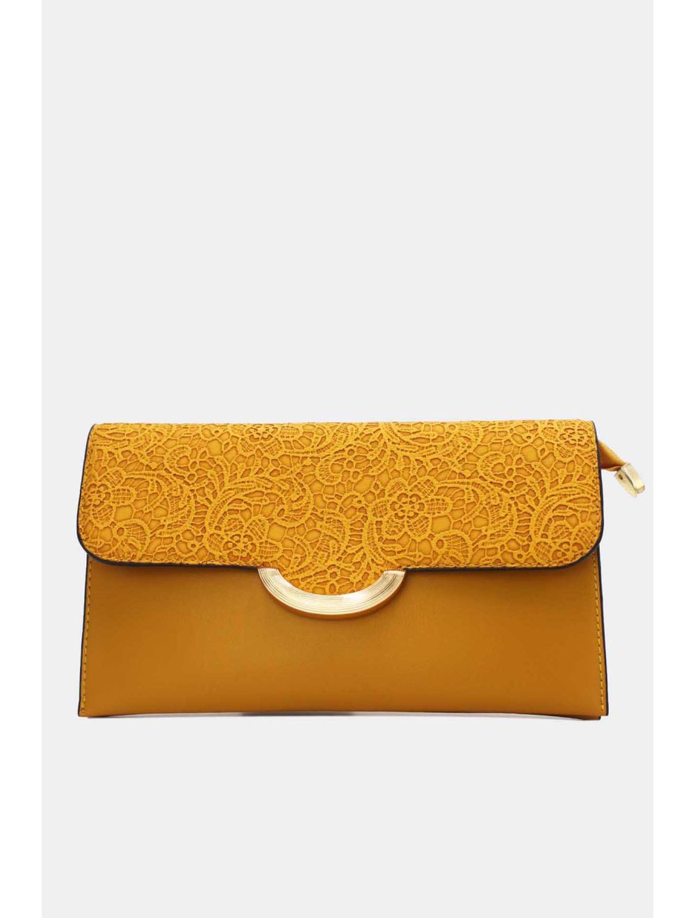 Tom&eva Pochette Bandoulière à Rabat Effet Broderie 24P-6044-Jaune