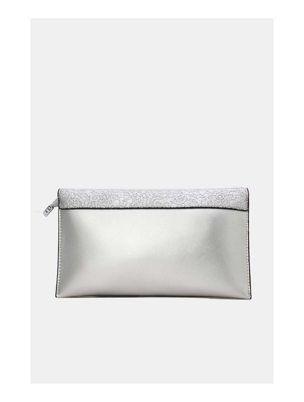 Tom&eva Pochette Bandoulière à Rabat Effet Broderie 24P-6044-Argenté