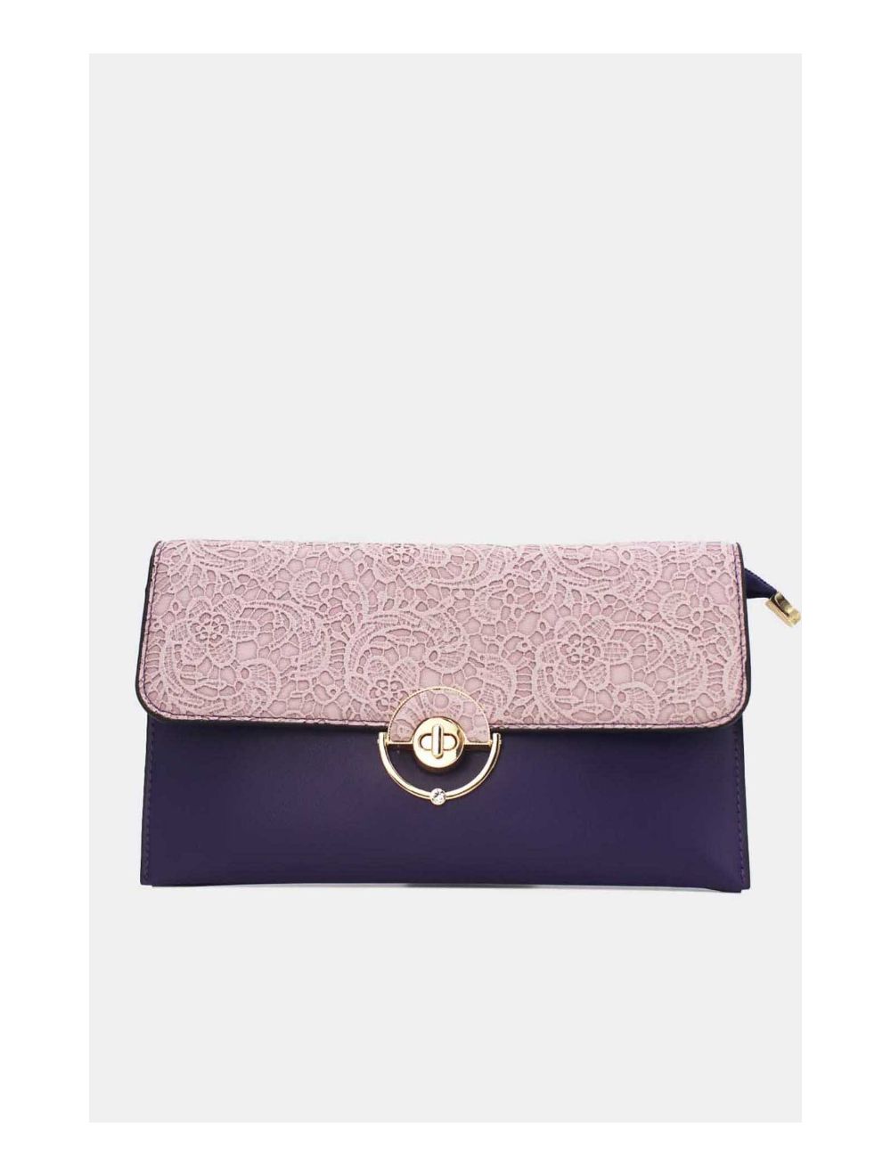 Tom&eva Pochette Bandoulière à Rabat Effet Broderie 24P-6043-Violet