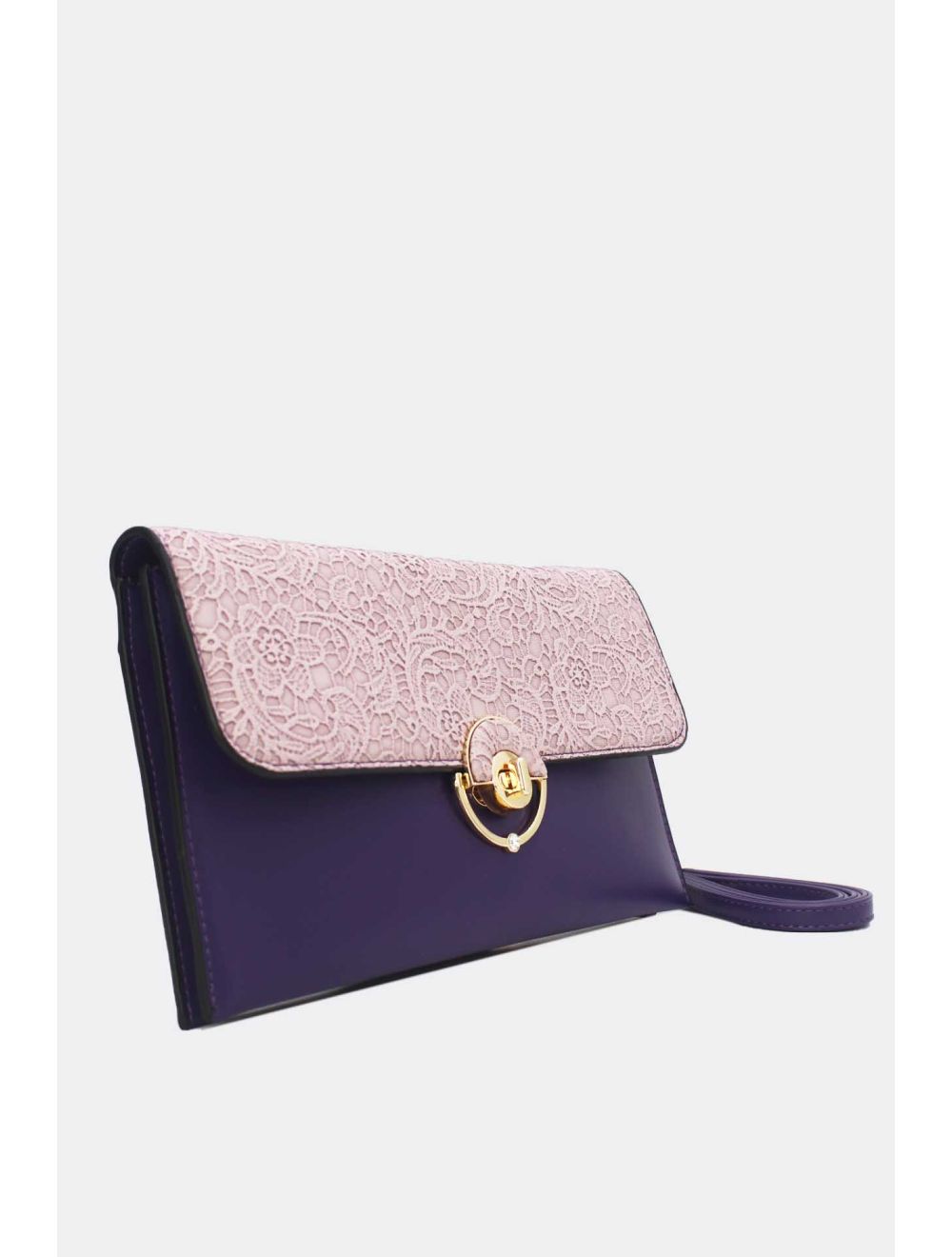 Tom&eva Pochette Bandoulière à Rabat Effet Broderie 24P-6043-Violet