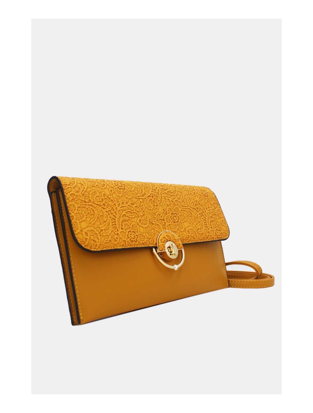 Tom&eva Pochette Bandoulière à Rabat Effet Broderie 24P-6043-Jaune