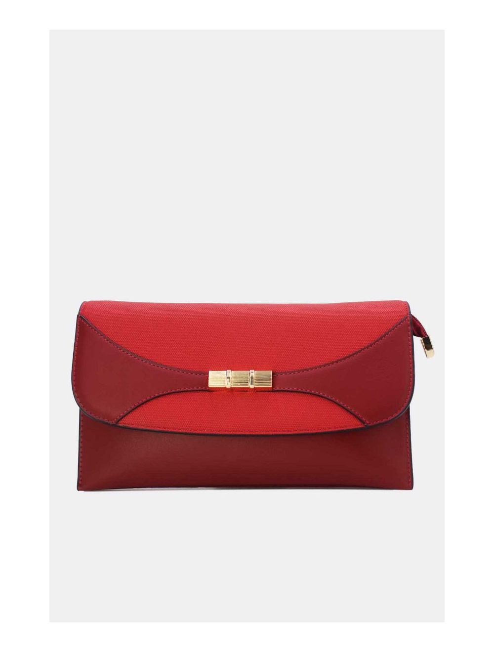 tom&eva Pochette Bandoulière à Rabat Patchwork Effet Tissu 24P-6045-Rouge