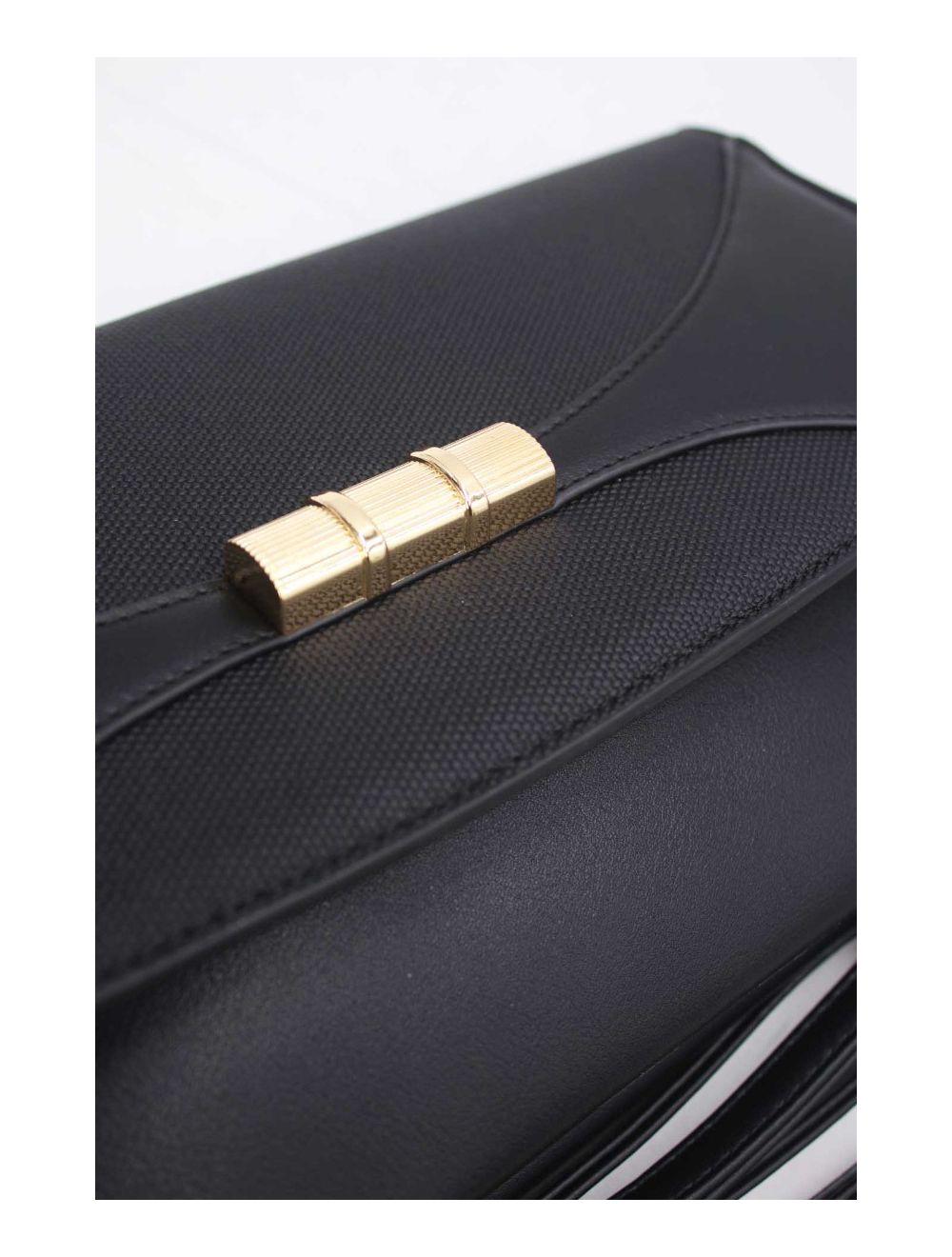 Tom&eva Pochette Bandoulière à Rabat Patchwork Effet Tissu 24P-6045-Noir