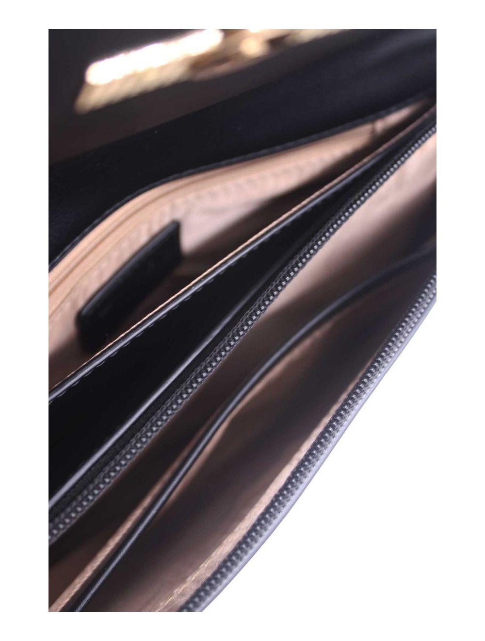 Tom&eva Pochette Bandoulière à Rabat Patchwork Effet Tissu 24P-6045-Noir