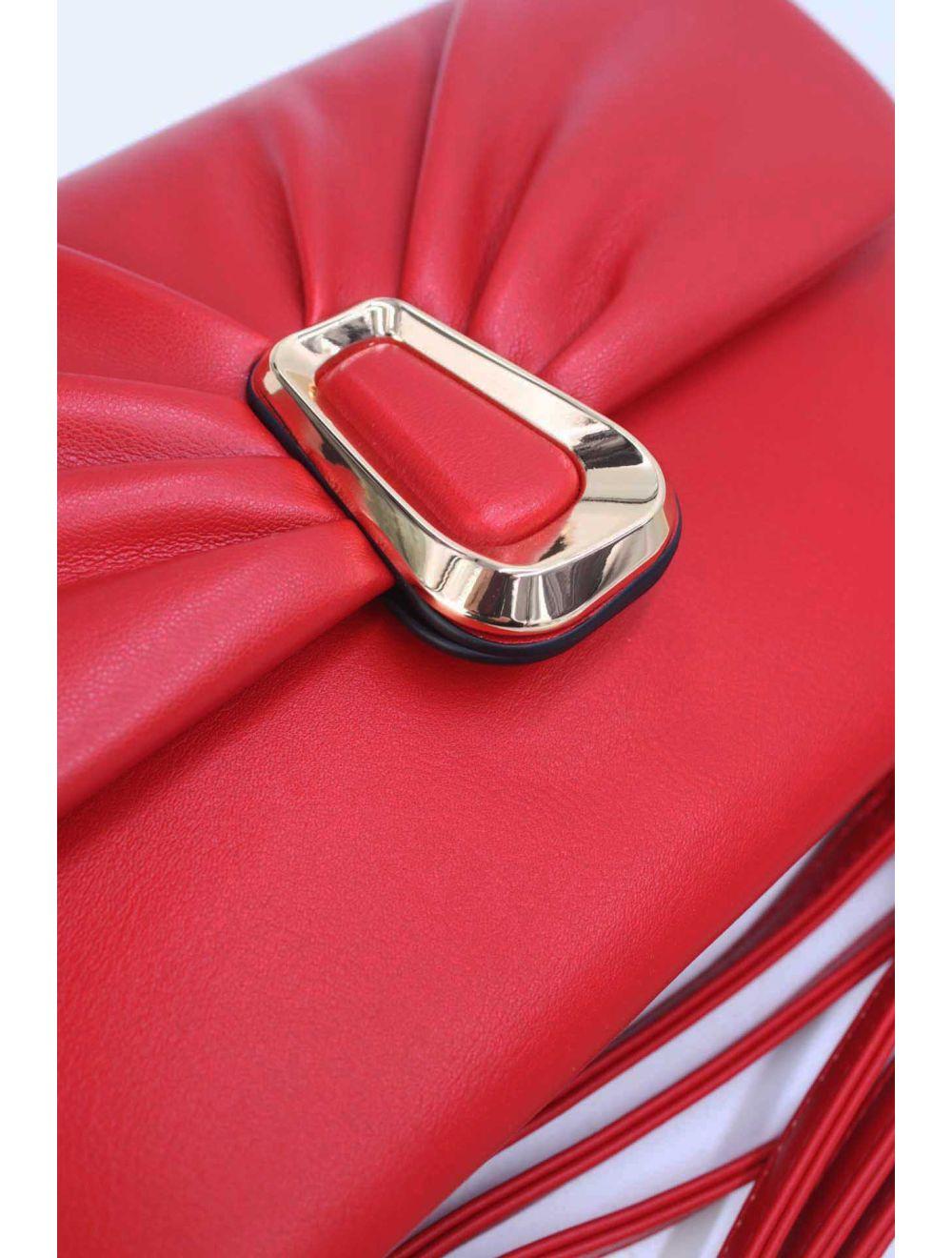 Tom&eva Pochette Bandoulière à Rabat Ruché 24P-5918-Rouge