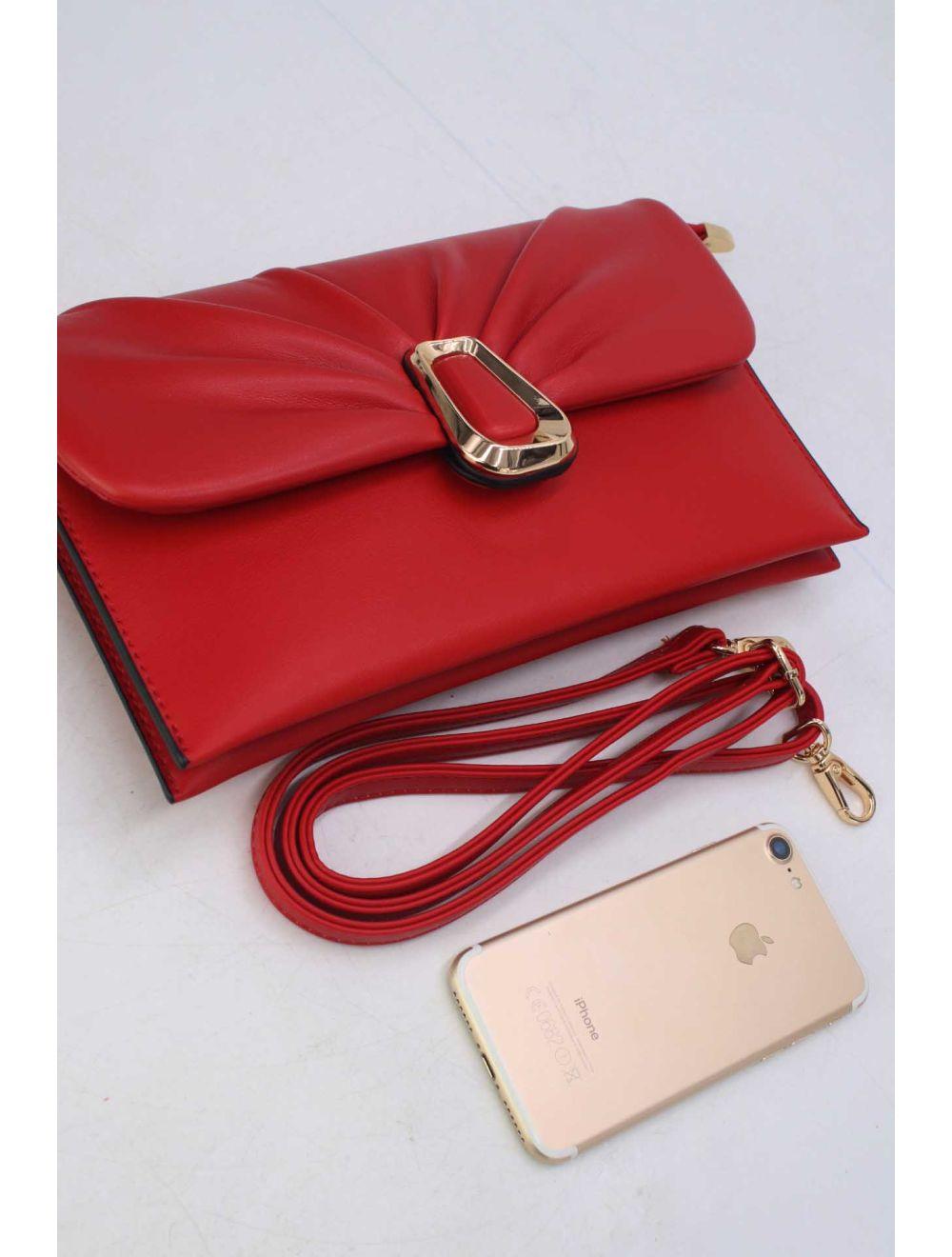 tom&eva Pochette Bandoulière à Rabat Ruché 24P-5918-Rouge
