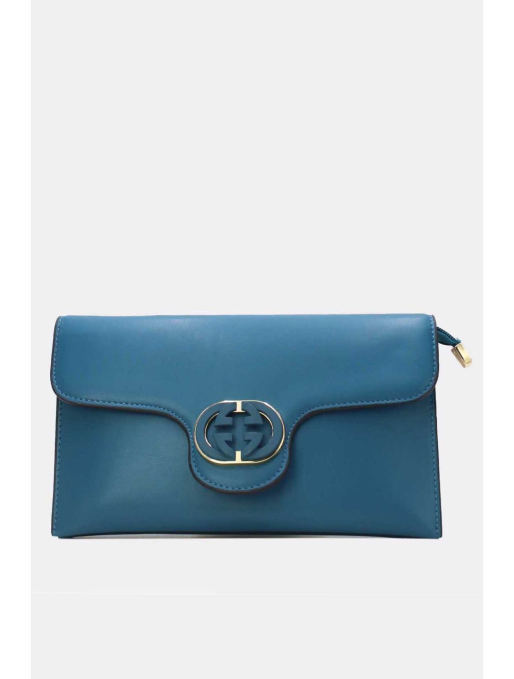 Tom&eva Pochette Bandoulière Effet Cuir à Rabat-22P-5519-Bleu