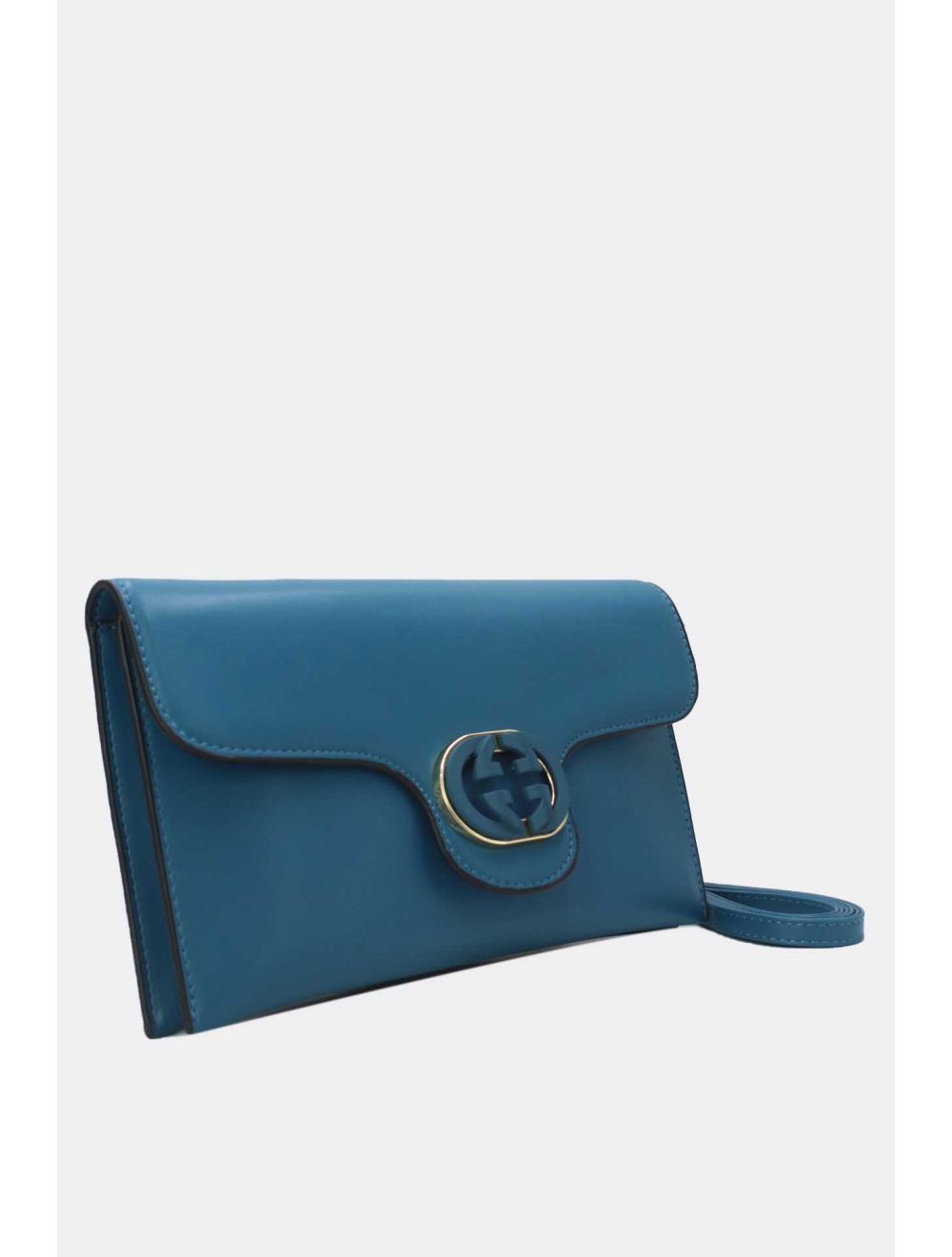 Tom&eva Pochette Bandoulière Effet Cuir à Rabat-22P-5519-Bleu