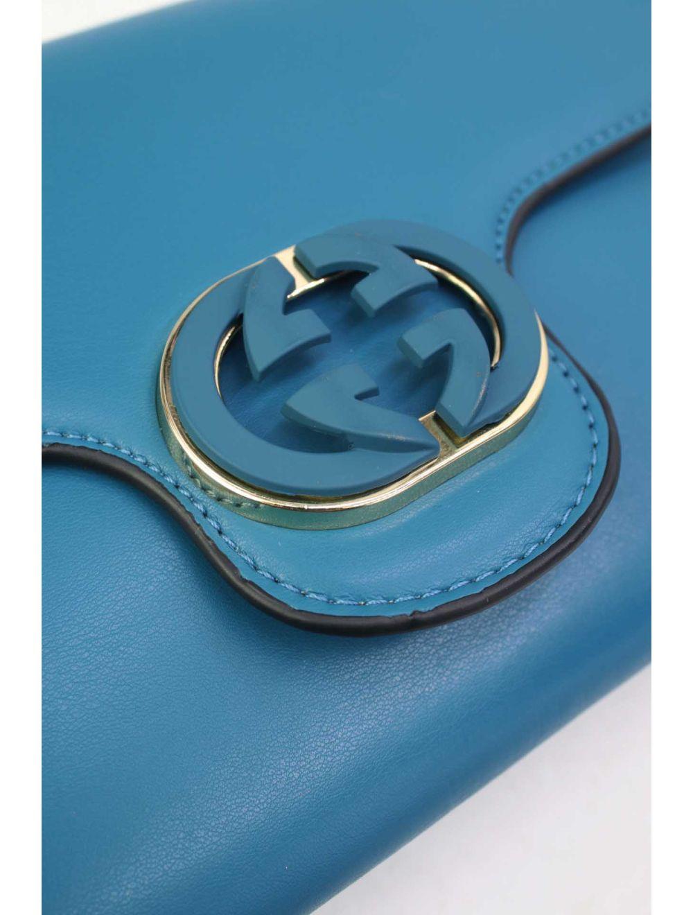 tom&eva Pochette Bandoulière effet cuir à Rabat-22P-5519-Bleu