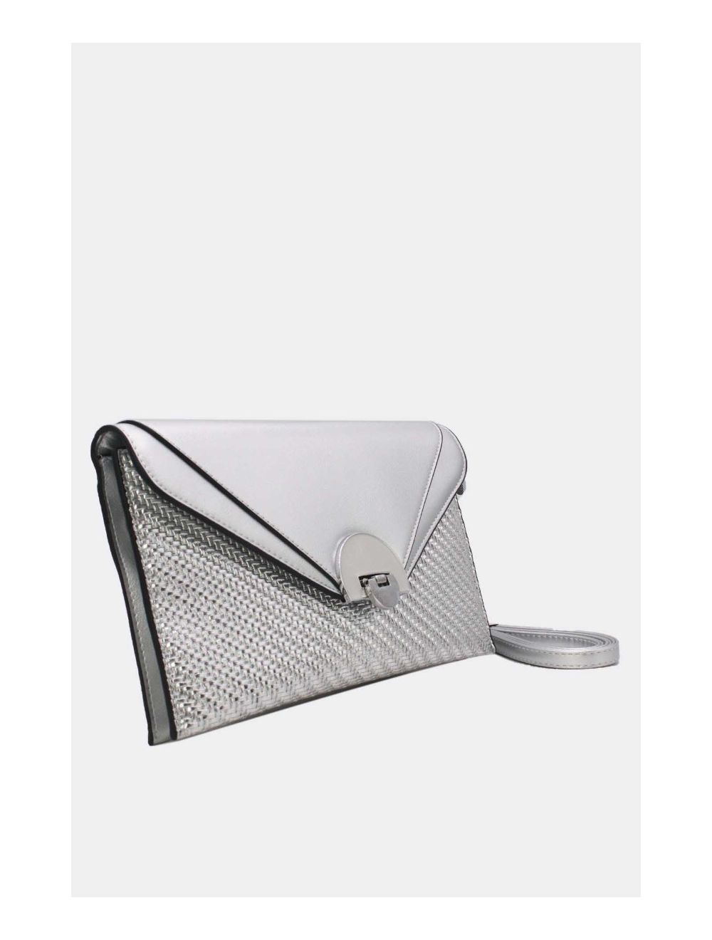 Tom&eva Pochette Bandoulière Effet Tressé 24P-6099-Argent