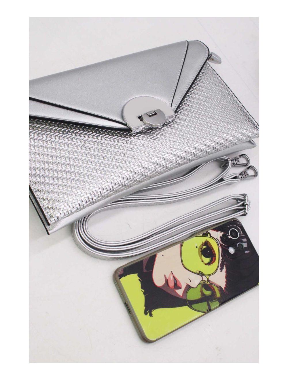 Tom&eva Pochette Bandoulière Effet Tressé 24P-6099-Argent