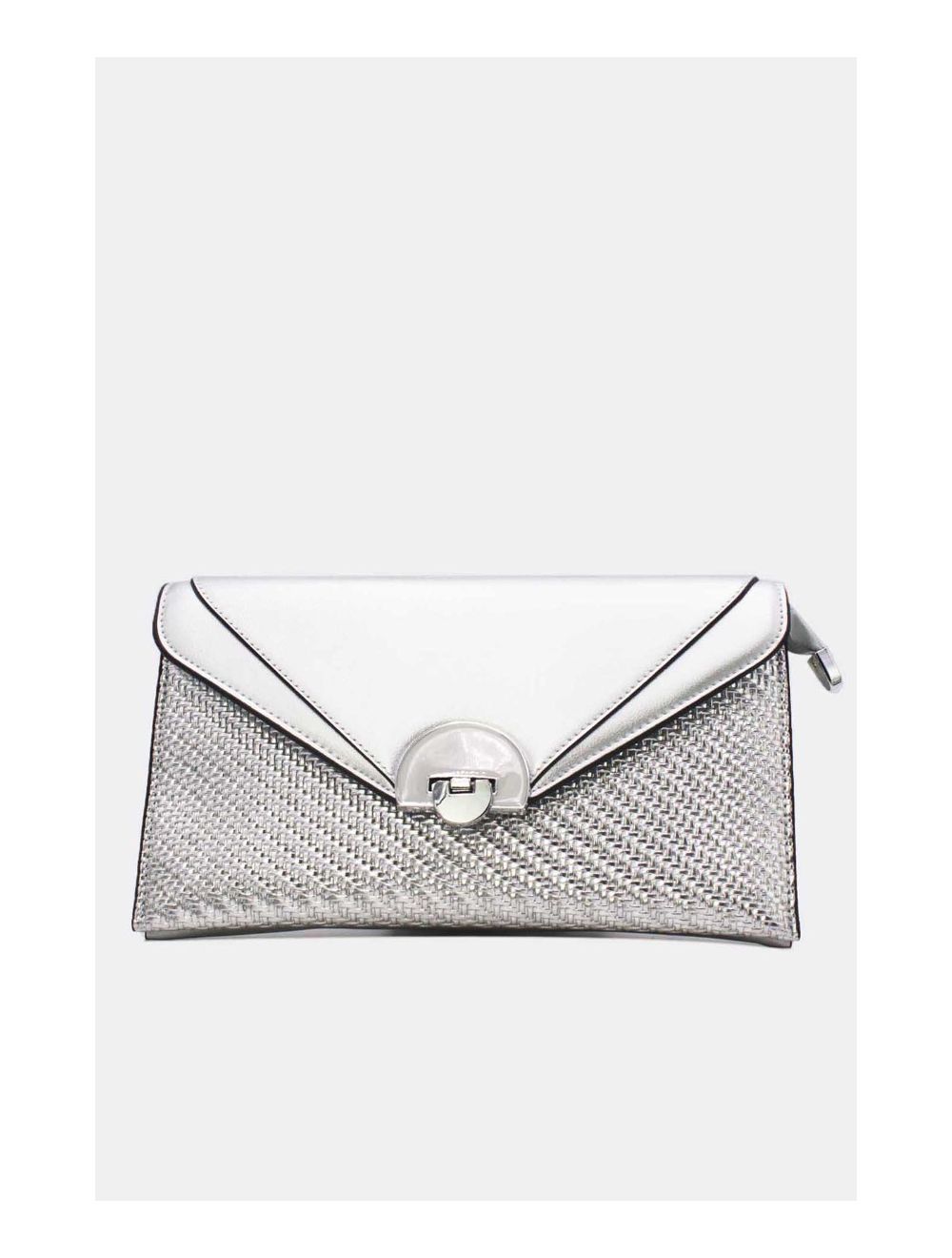 tom&eva Pochette Bandoulière Effet Tressé 24P-6099-Argent