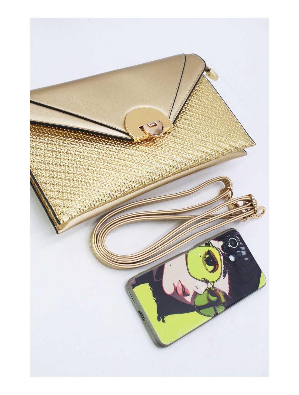 Tom&eva Pochette Bandoulière Effet Tressé 24P-6099-Or