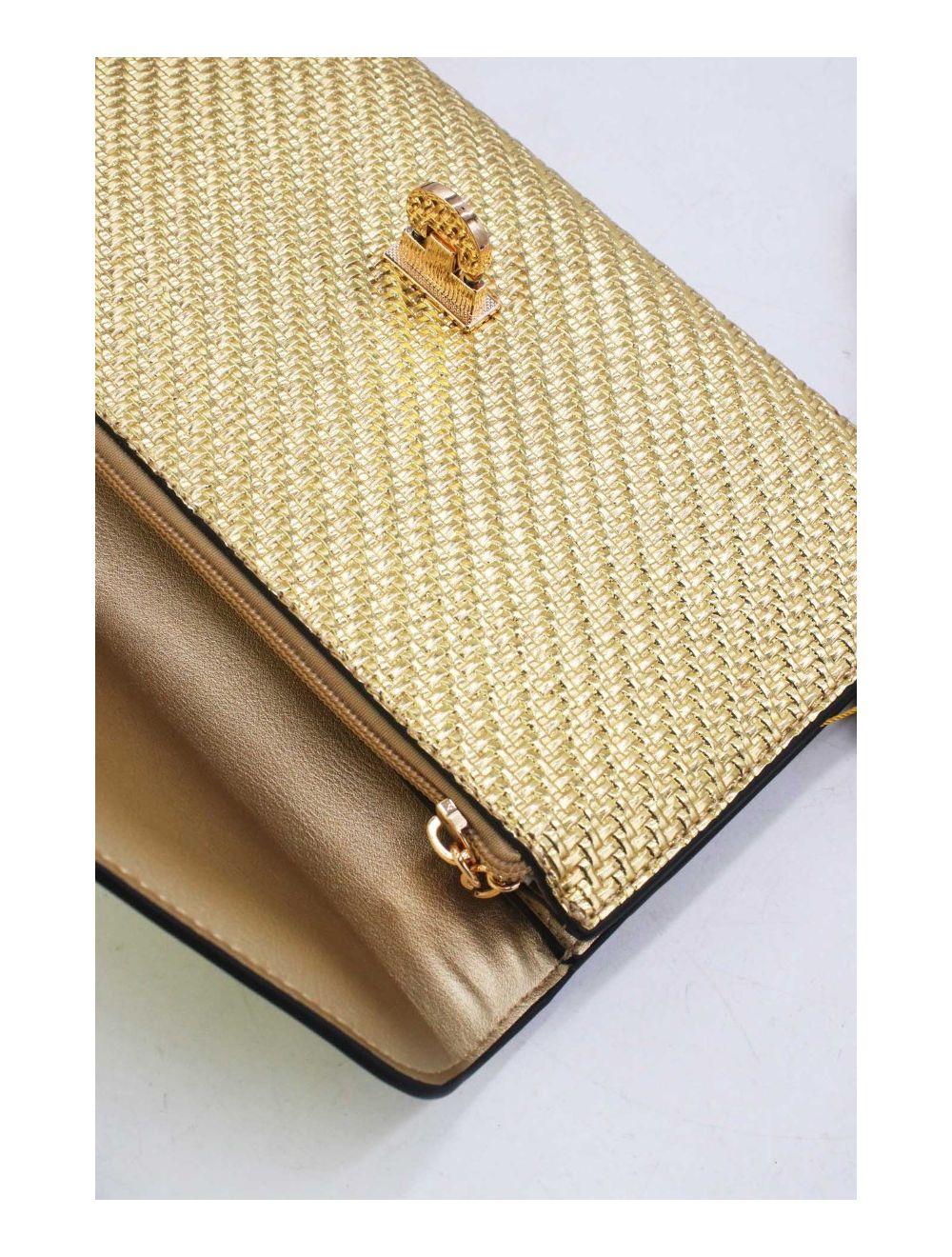 Tom&eva Pochette Bandoulière Effet Tressé 24P-6099-Or