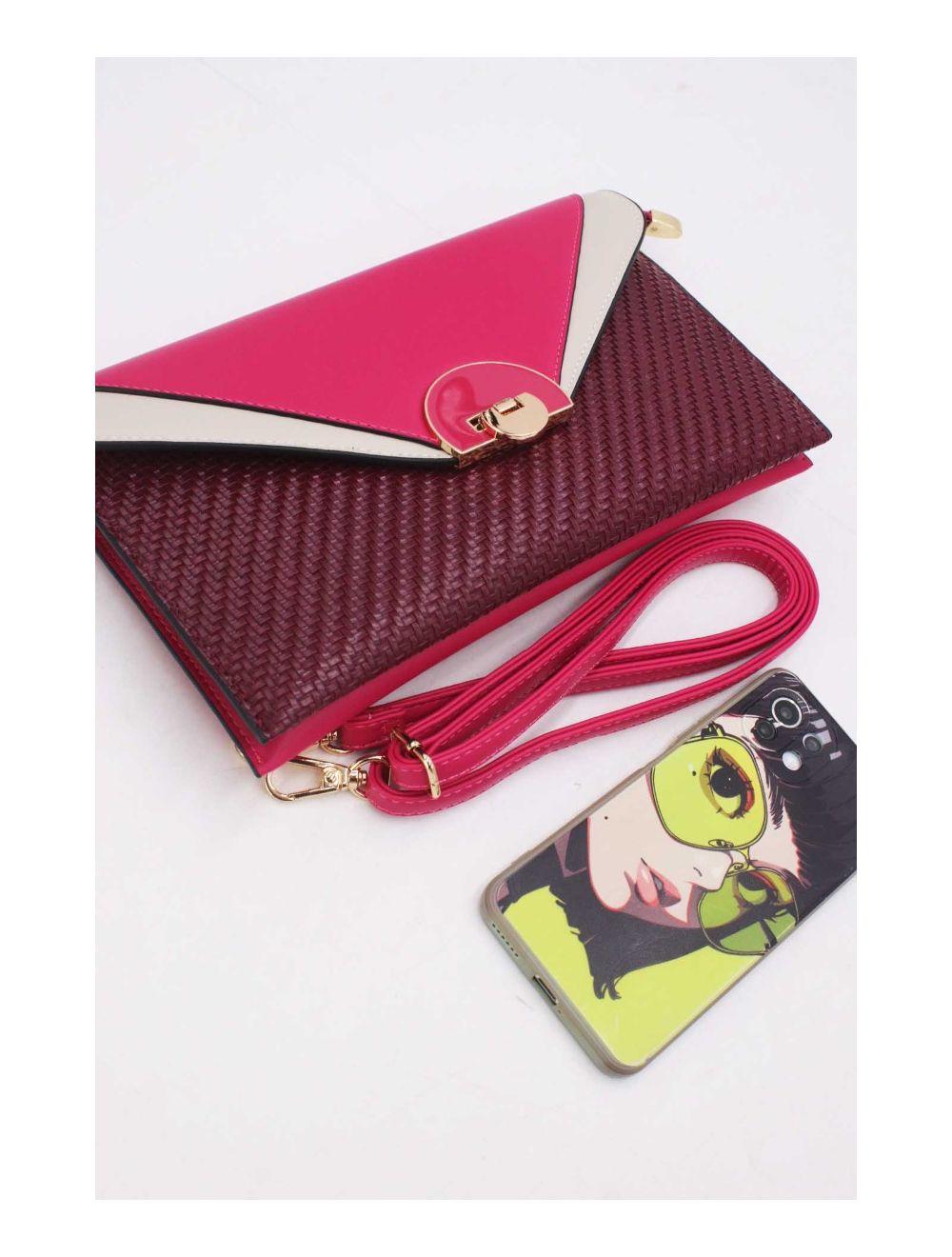 Tom&eva Pochette Bandoulière Effet Tressé 24P-6099-Purple/Rose