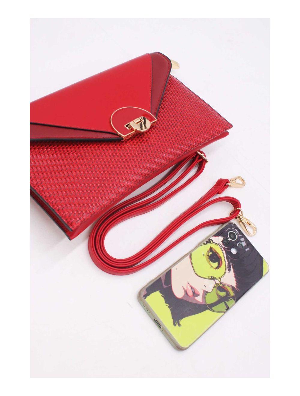 Tom&eva Pochette Bandoulière Effet Tressé 24P-6099-Rouge